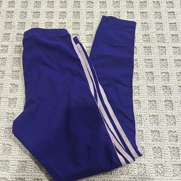 Adidas Purple Sweatpants with Iconic Stripes - Picture 2 of 3